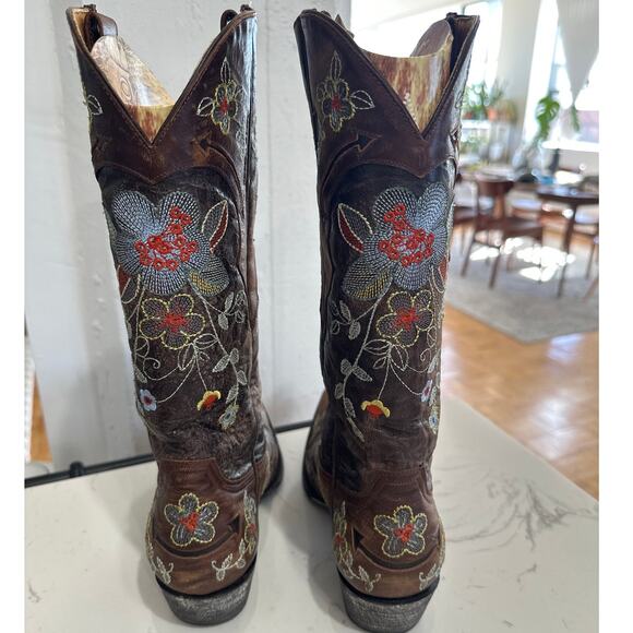 Old Gringo Women's Bonnie Embroidered Floral Choc/Brass Cowboy Boot,NIB,Size 6.5 - Picture 7 of 9